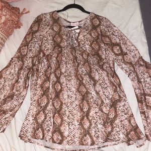 Pink Lily Boutique Snakeskin Blouse